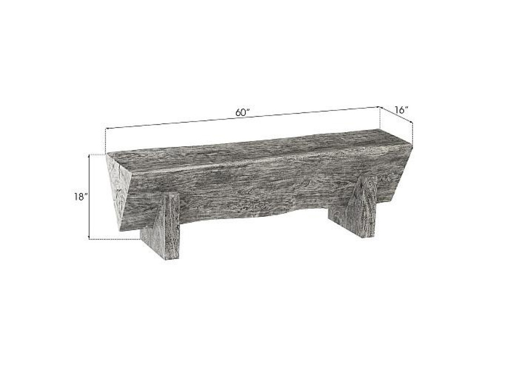 Triangle Bench, Gray Stone