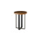 Chuleta Bar Table on Black Metal Base, Chamcha Wood, Natural thumbnail 1