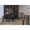 Chuleta Bar Table on Black Metal Base, Chamcha Wood, Natural thumbnail 2