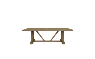 Coastal Teak Trestle Dining Table