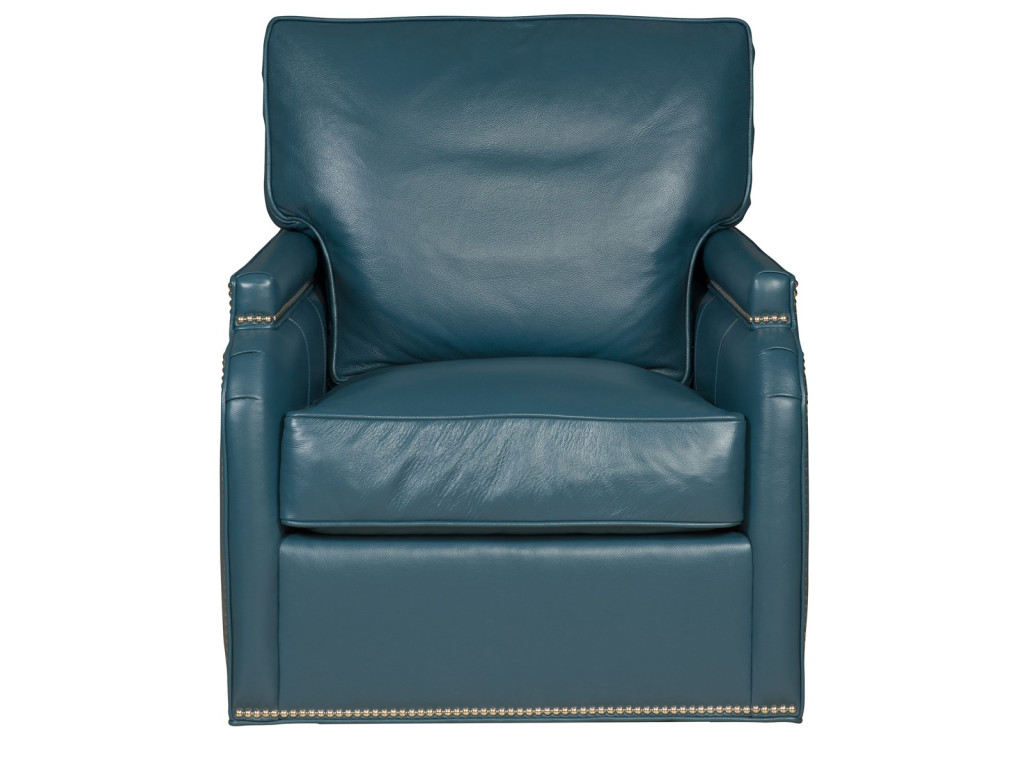 Ginger Leather Swivel Glider