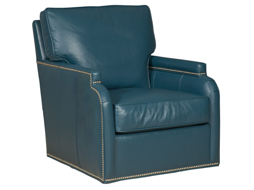 Ginger Leather Swivel Glider