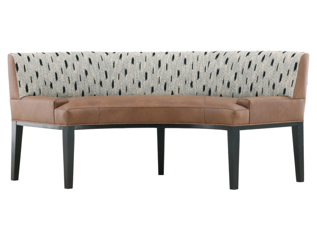 Spencer Leather Curved Bench