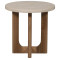 Bliss Outdoor End Table- Wood & Travertine thumbnail 1