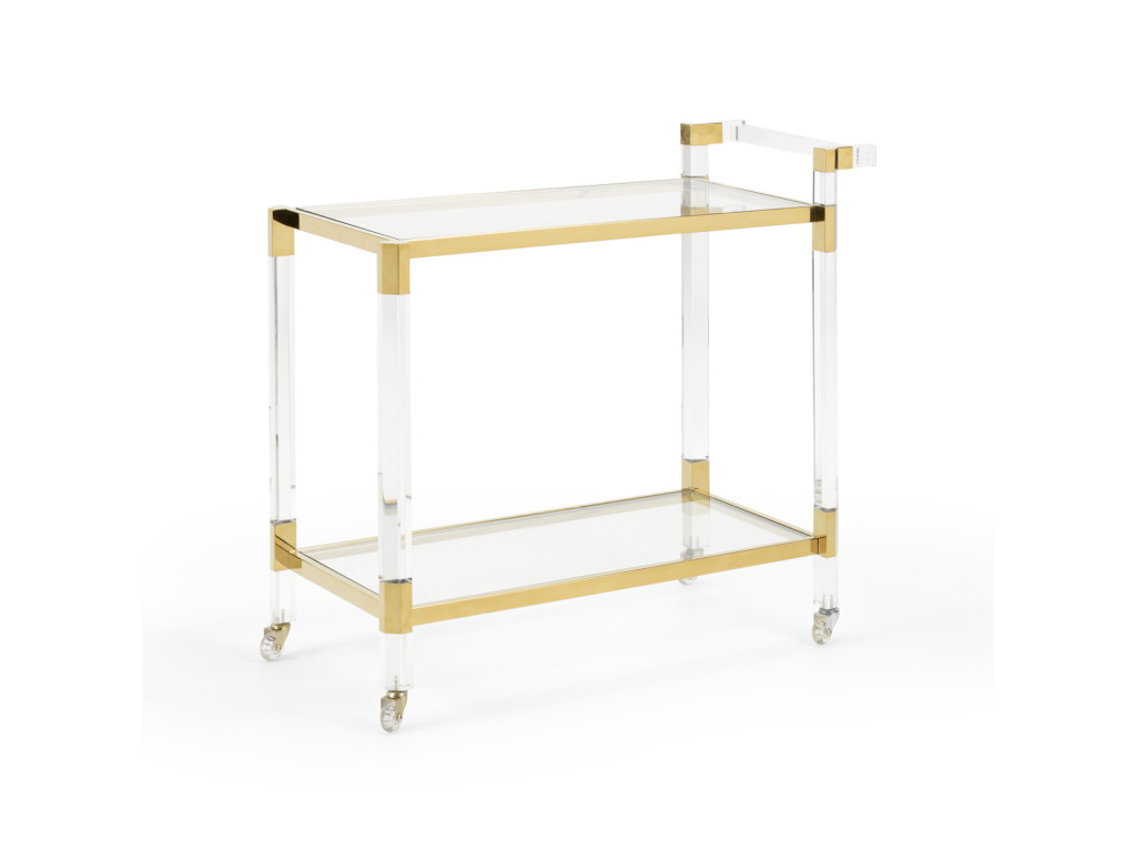 Boulevardier Bar Cart - Clear/Gold