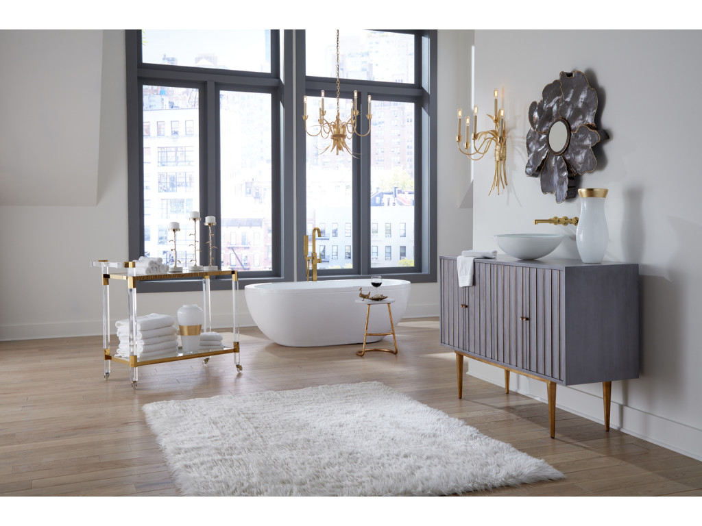 Boulevardier Bar Cart - Clear/Gold